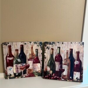 Wine Bottle Canvas Wall Art Set
